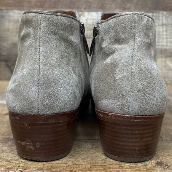 Sam Edelman Petty Suede Booties Side Zip Ankle Boots Beige Tan Size 10 - Picture 7 of 11